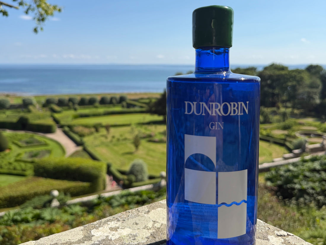 Dunrobin Gin infront of the formal gardens at Dunrobin Castle