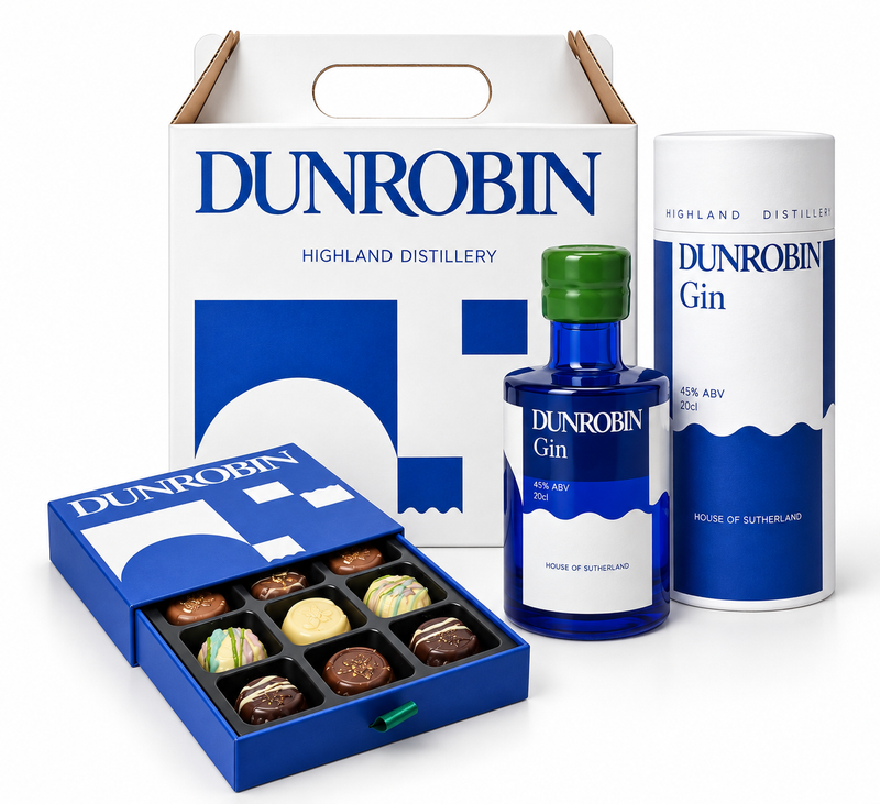Dunrobin Gin & Highland Whisky Chocolates Gift Set – 20cl